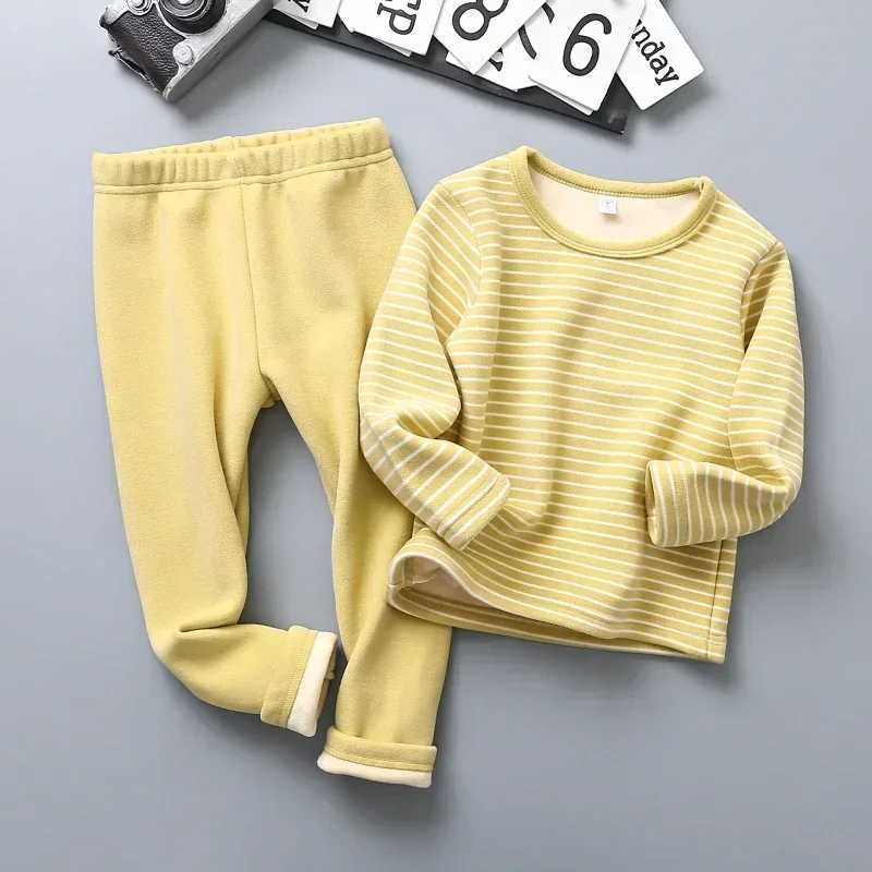 Autumn and Winter Childrens Thick Warm Pajamas Baby Boys and Girls Cartoon Long Sleeve Pajamas Childrens Pajama SetW240716