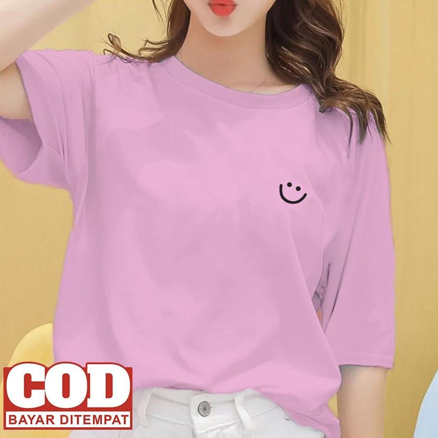 Smile MINI T-shirt OVERSIZE COTTON COMBED 30s || Women's T-Shirt (MINI SMILE) TEE