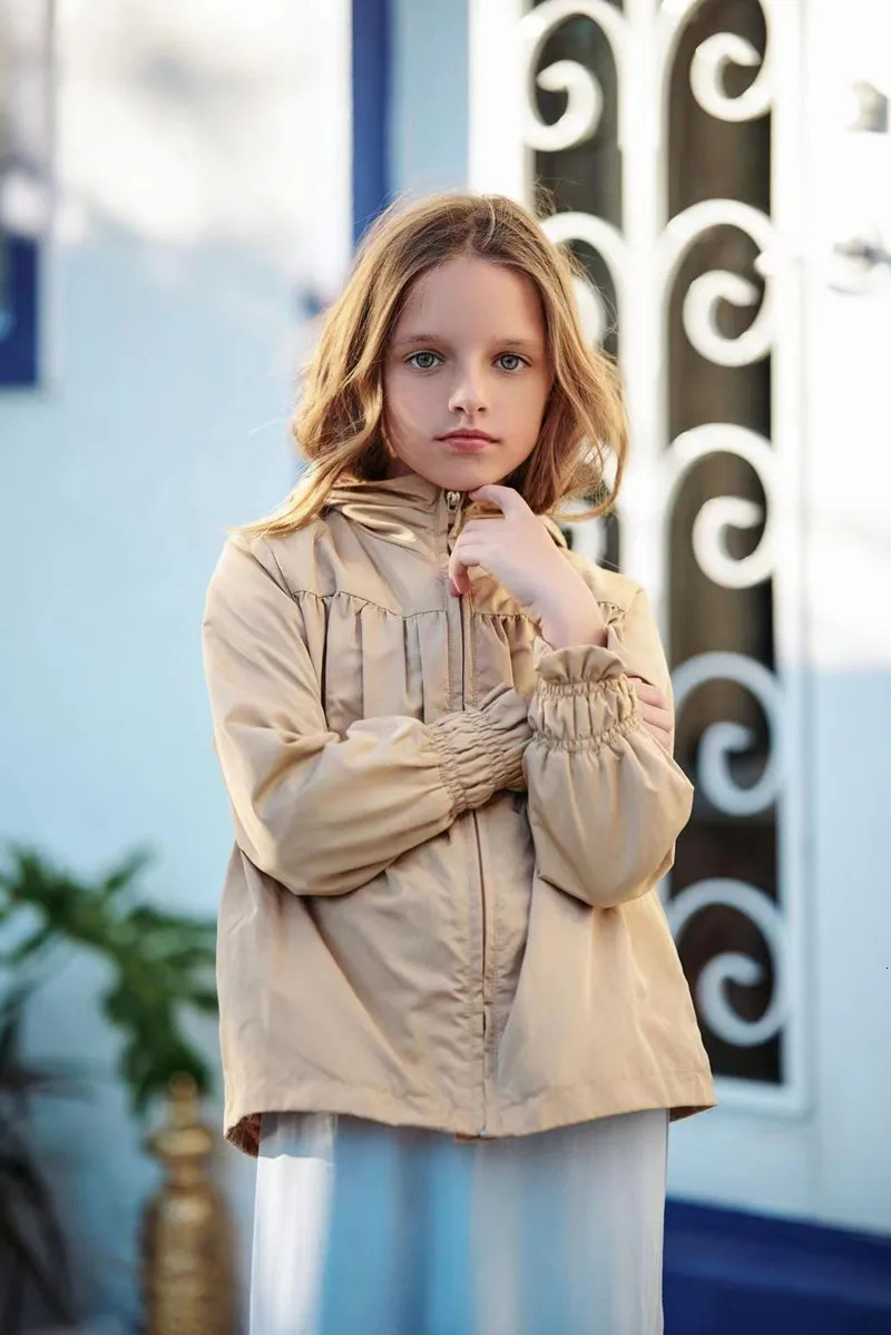 AS SS24 kids spring raincoat sister and brother match coats windproof and waterproof fabric 240711