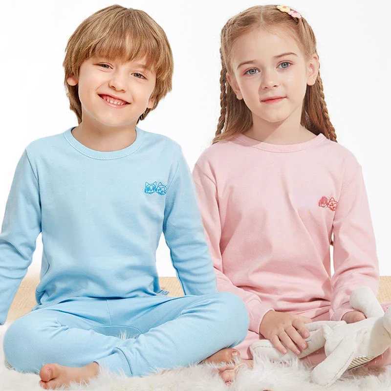 New Autumn New Childrens Pajama Set Baby Girl Cartoon Long Sleeve T-shirt and Pants Youth Pajama 4 6 8 10 14W240716