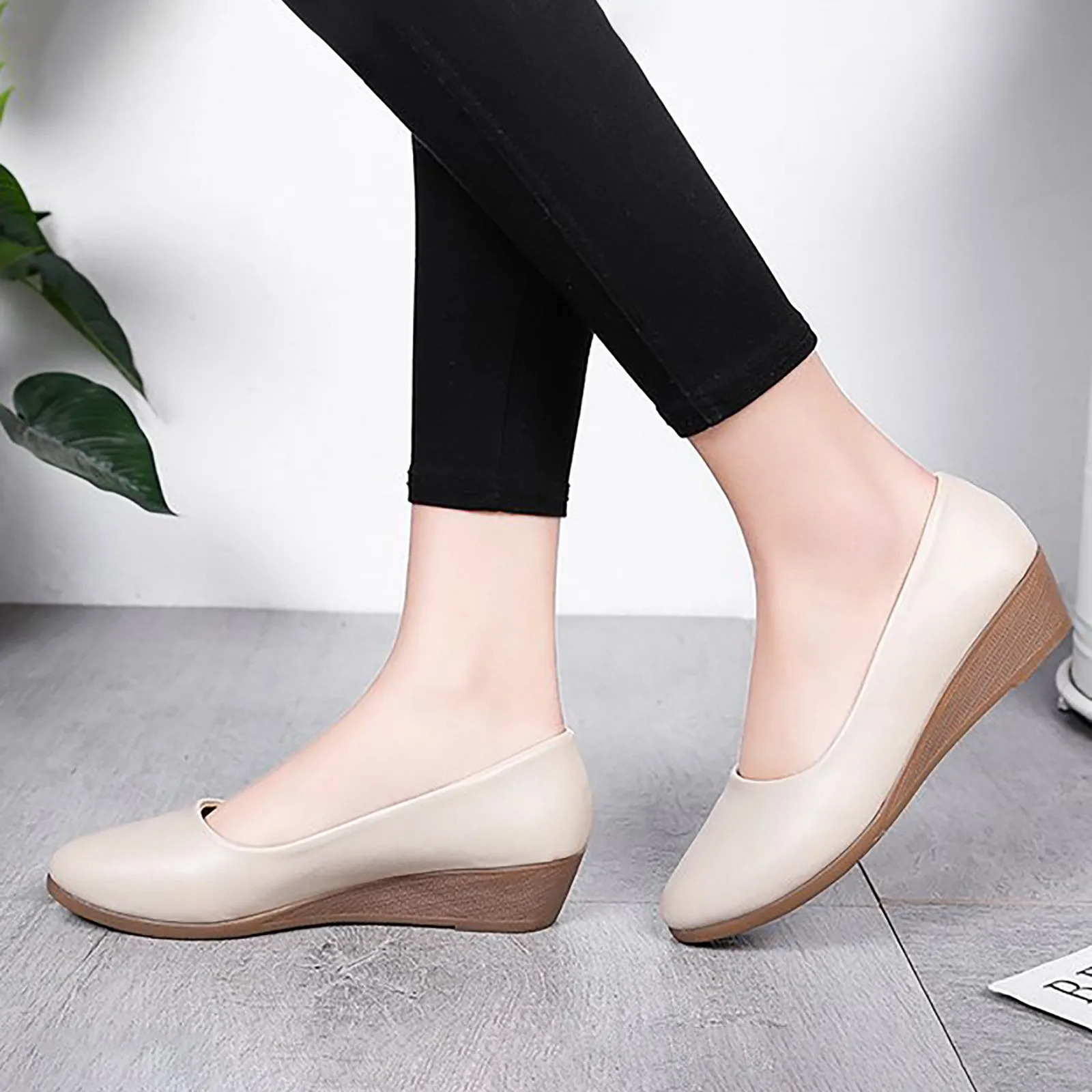 Strap Dress Sandals Women Wedge Heel Mouth And Medium Single Shoes Fashion Round Spring Summer Toe Womens Boots 240718