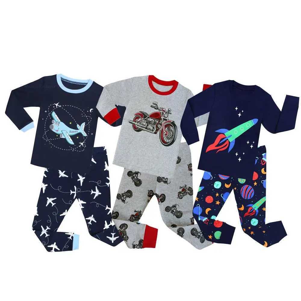 Long sleeved cotton animal cartoon boys and childrens baby pajamas set girls pajamas for children 2 3 4 5 6 7 8 years oldW240716