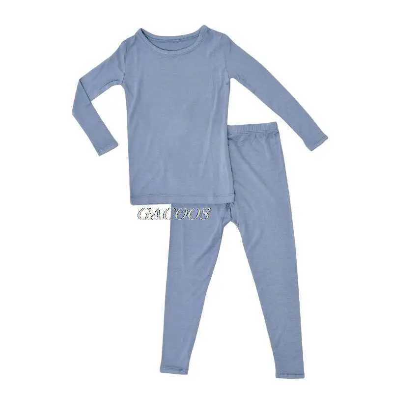 Childrens clothing bamboo fiber long sleeved baby girl boy pajamas 2-piece set childrens pajamas 1-6 years old childrens pajamasW240716
