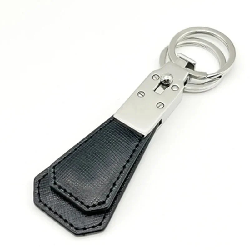 Keychain Genuine Leather Stainless Steel Bracket Keyring for Mens Business Birthday Gifts Daily Use No Box 240711