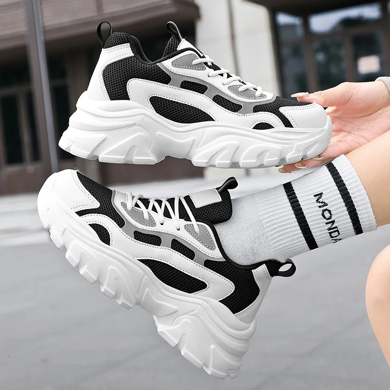 TUINANLE Sneakers Women Vulcanize Shoes Couple White Platform Thick Sole Running Casual Men Shoes Size 35-44 Tenis Feminino 240718