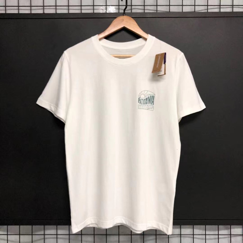 American Dad wave graffiti three color front and rear large picture slim fit version cotton leisure summer trend short sleeve