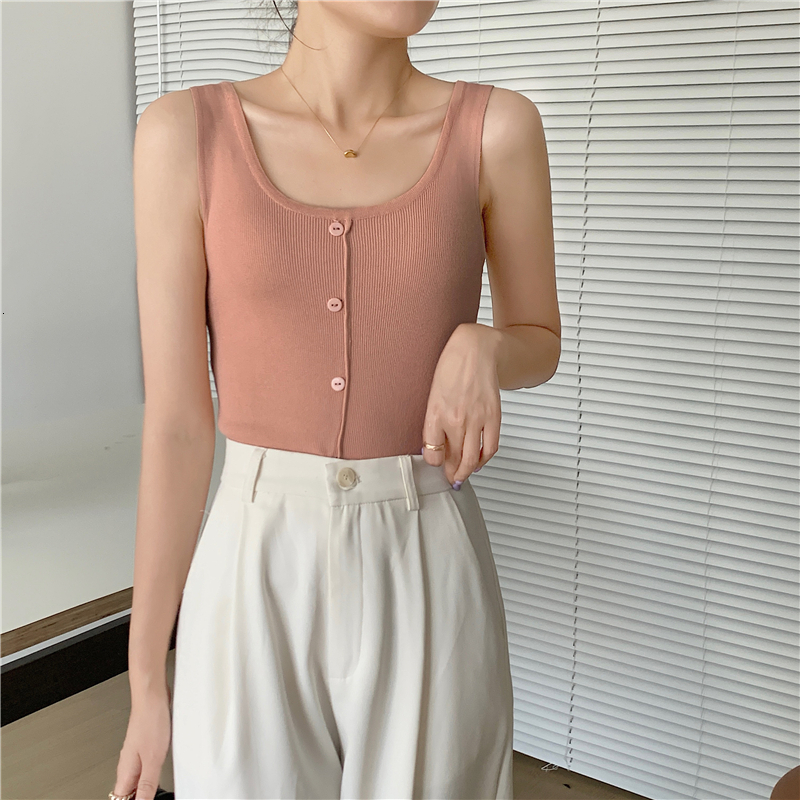 Summer 2022 new design sense niche small suspender square neck top for women, wearing inside and outside with a 7-color vest