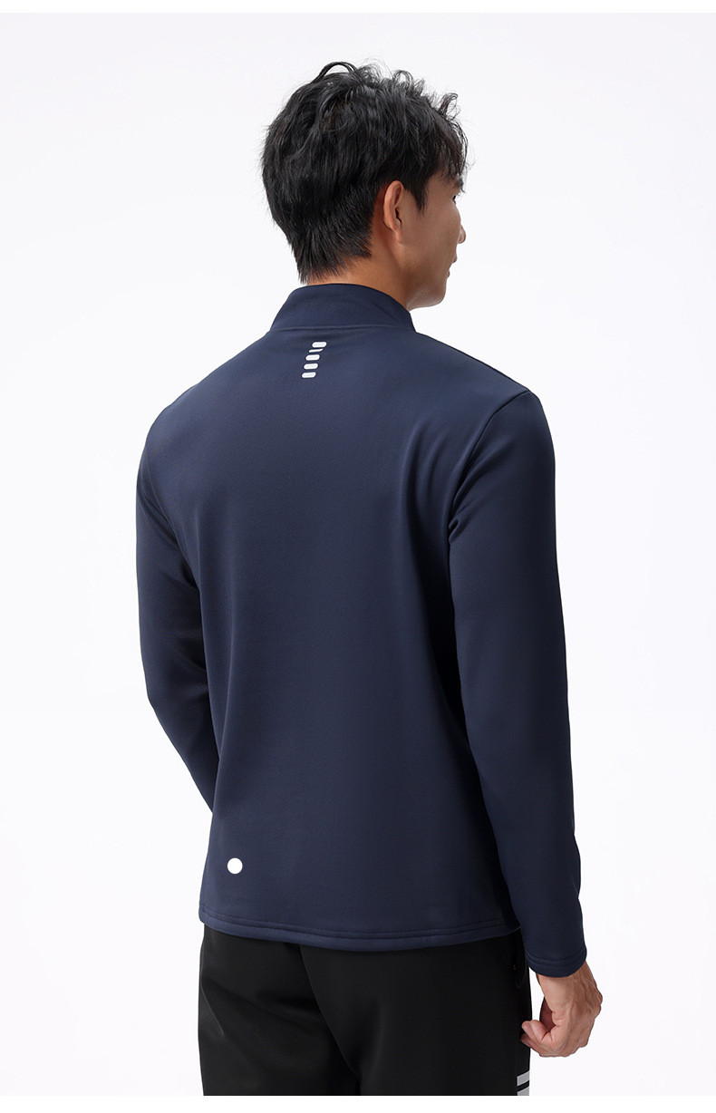 L61183M Mens Quick drying Shirts Long Sleeve Fitness Sweater Moisture Wadding Sweat Running Half Ziip Standing Collar T-shirt Plus Size 6XL