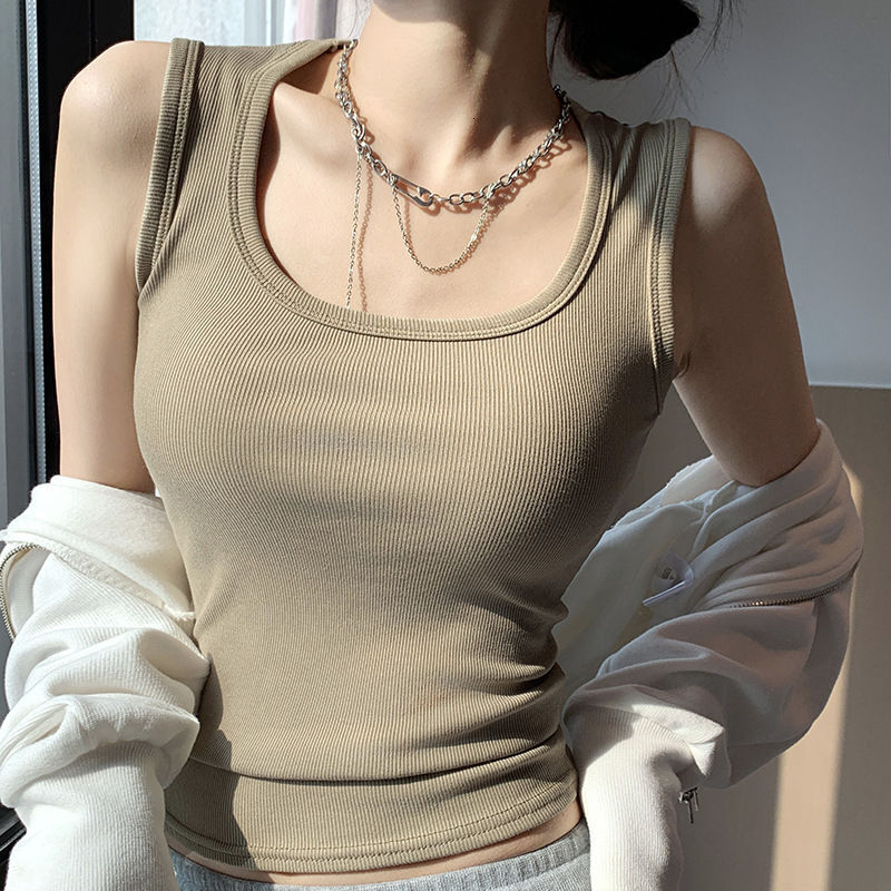 Shipped camisoles, vests, underwear, summer new style, slim fit base shirt, women's outerwear, sleeveless, versatile