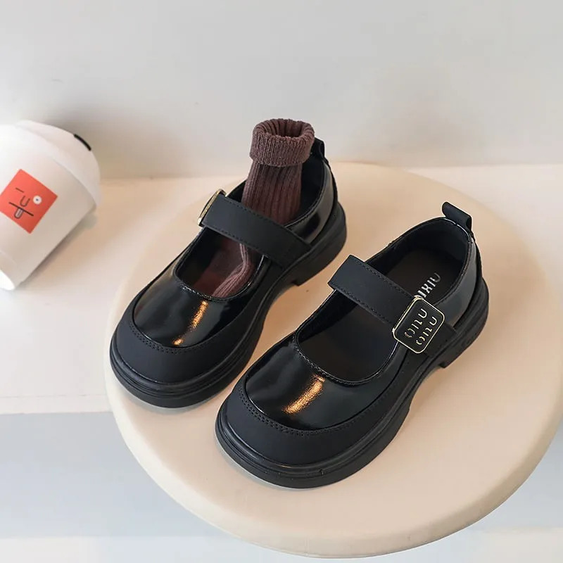 Girls Leather Shoes for School Party Wedding Fashion Elegant Children Mary Janes Pu Leather Loafers Princess Kids Moccasins 240717