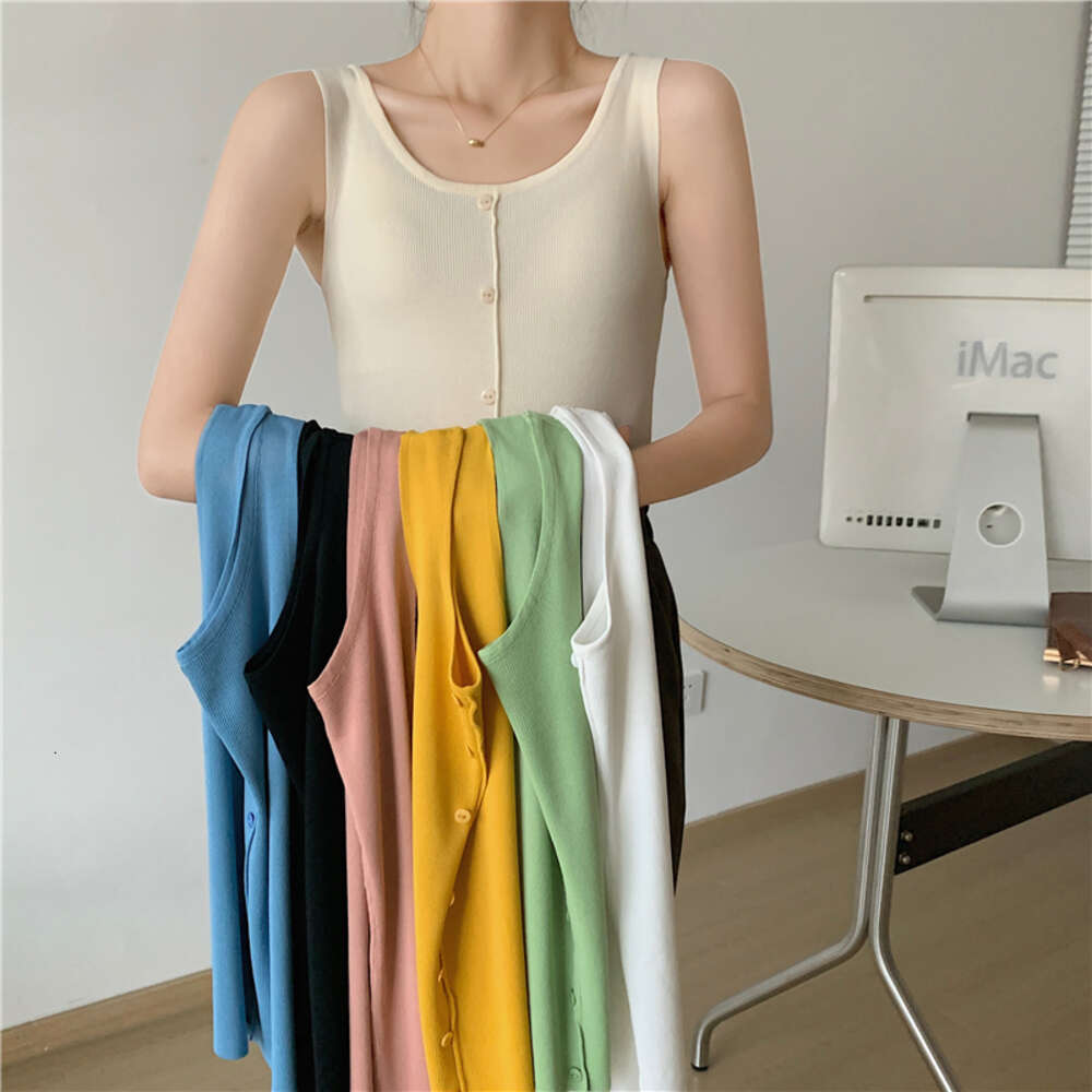 Summer 2022 new design sense niche small suspender square neck top for women, wearing inside and outside with a 7-color vest
