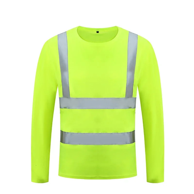 Quick Dry Round Neck Long Sleeve Teenager Reflective Tshirt Uv Protection Short Sleeves Construction Site Outdoor Clothing 240715