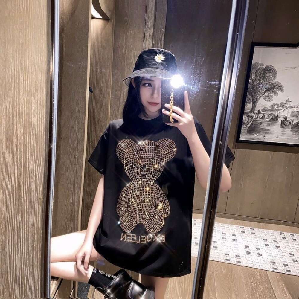Women's Casual Korean Fashion T-Shirt with Cute Bear Design - Lightweight & Breathable