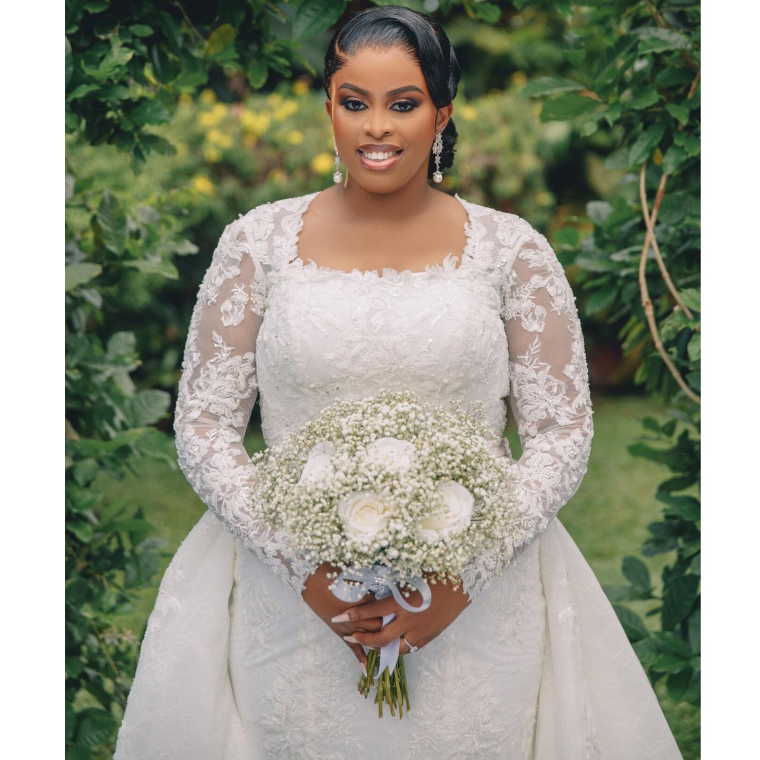 Plus Size Vintage Long Sleeves Wedding Dresses Applique Formal Bridal Gowns Chapel Garden Country Aso Ebi Bridal Gowns Custom made