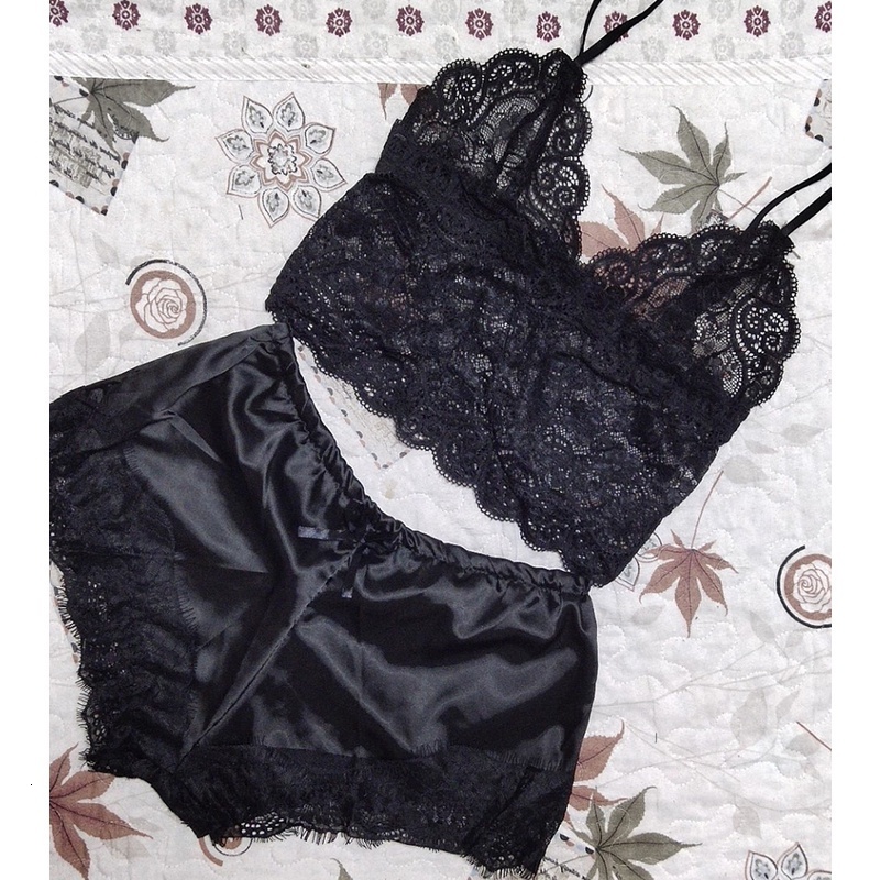 Sexy Fun Set Black Lace Sling Multicolor Pama Shorts Women