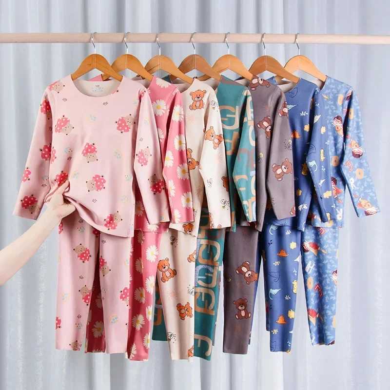Childrens autumn and winter clothing set fashionable new pajamas set for boys and girls hot underwear set baby warm pajamas setW240716
