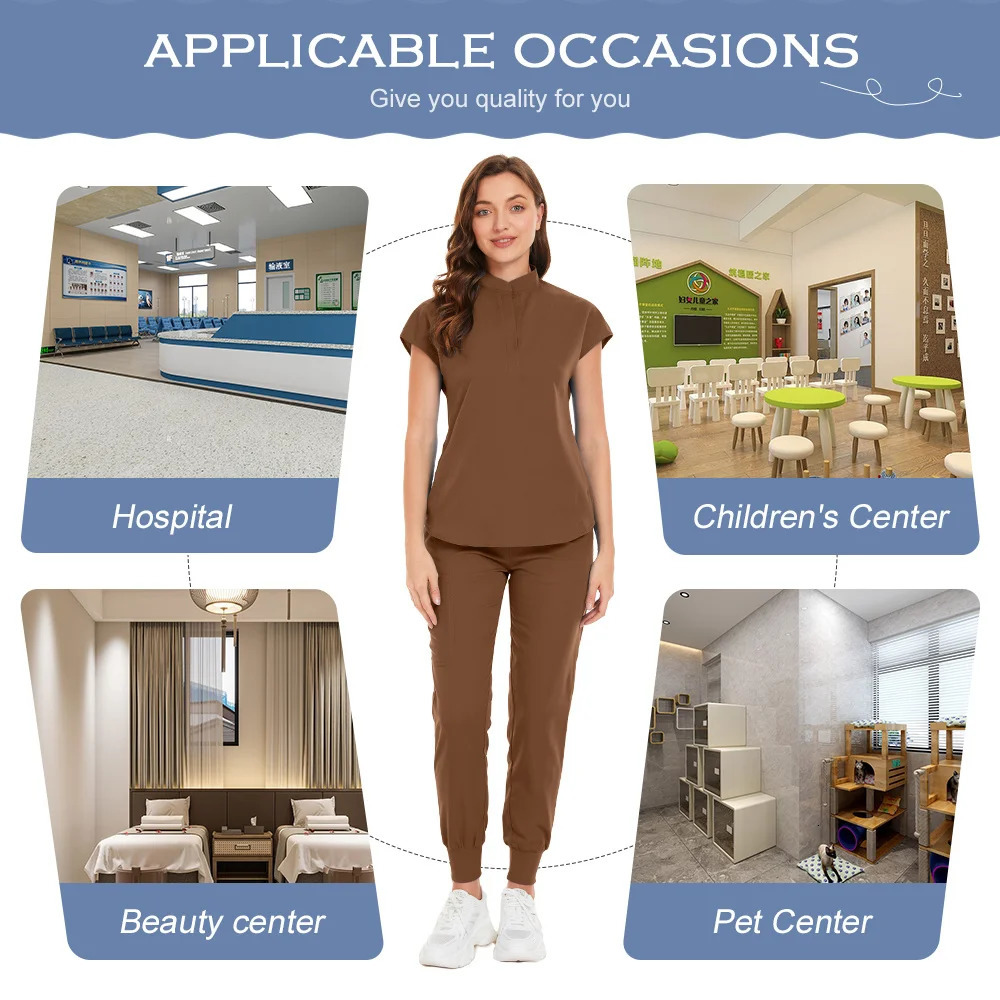 High Quality Uniforms Women Scrubs Sets Nursing Accessories Hospital Beauty Salon Spa Work Clothes Suit Gowns 240715