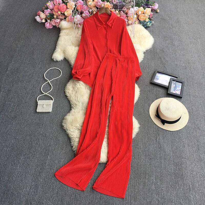 Two Piece Set Women New Product New Arrival Long Non-ironing New Pattern Popular Ventilation Business Affairs Waist Temperament Loose