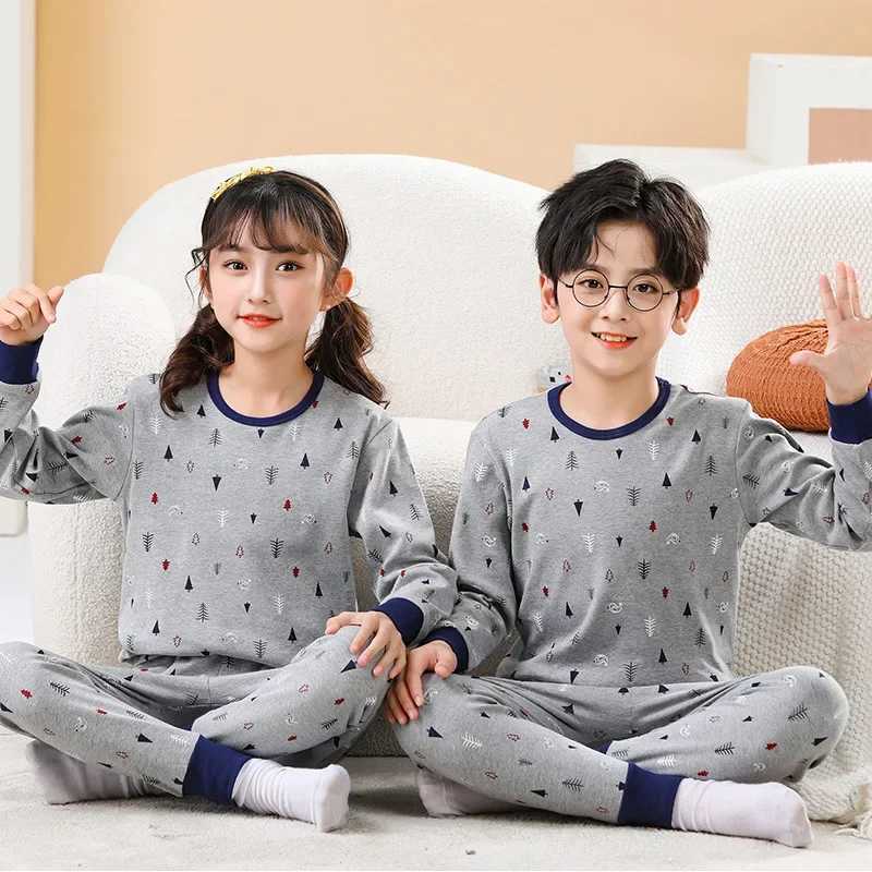 Autumn cotton pajamas baby long sleeved baby clothing set cartoon childrens clothing childrens pajamas childrens boys pajamasW240716