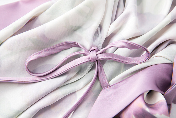 Ice Silk Pamas,Women's Summer Thin Sexy With Chest Pad Robe Set