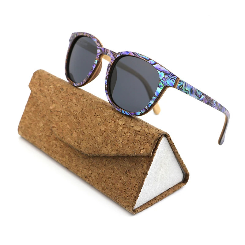 Drop Polarized Abalone Shell Sunglasses Women Square Frame Rim Wood Veneer Custom Wooden Sun Glasses 240711