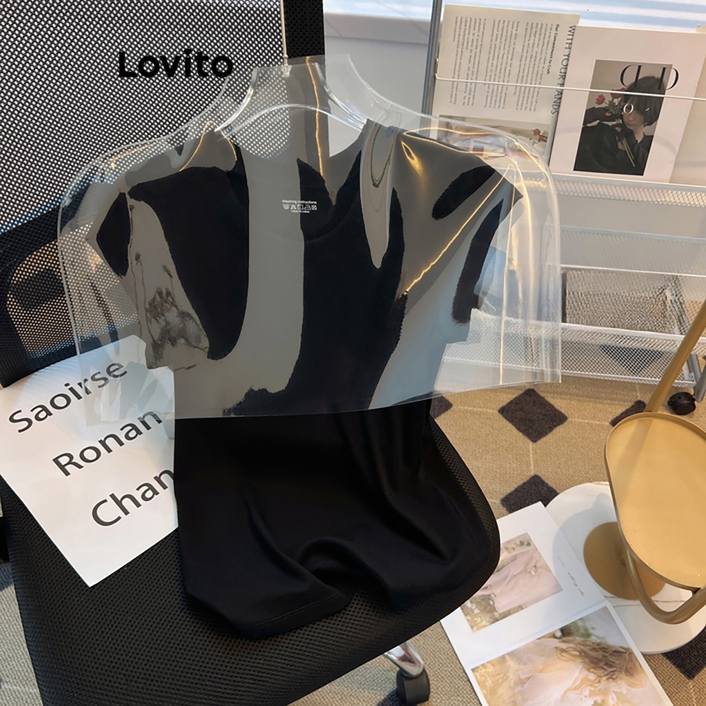 Lovito Casual Plain Basic T-Shirt for Women LNE37151 (Multi-color)