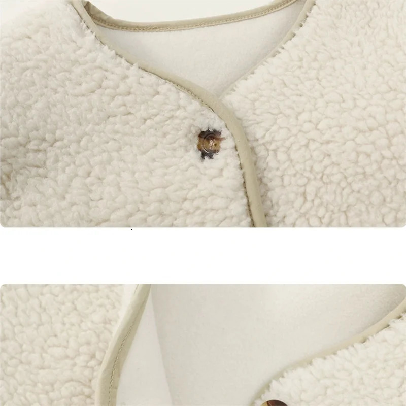 EnkeliBB Toddler Boys and Girls Winter Autumn Jackets White Brown Solid Color Kids Loose Stylish Coats 240717