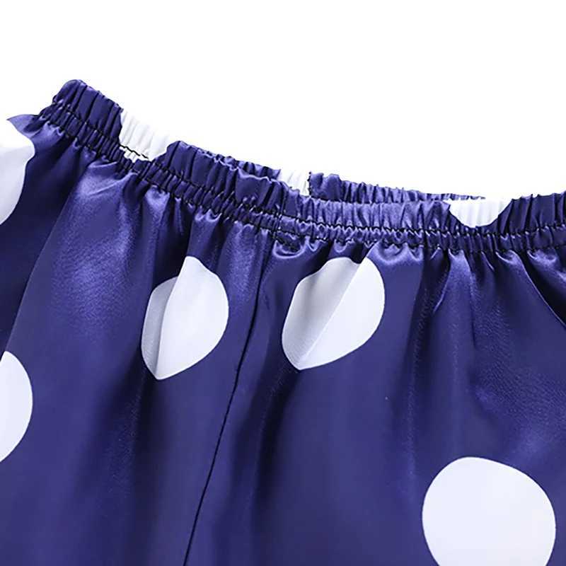 Autumn Baby Silk Pajamas Kids Girls Boys Pyjamas Clothes Point Print Sleepwear Set Short sleeved shirt top+pants 2PCS pajamasW240716