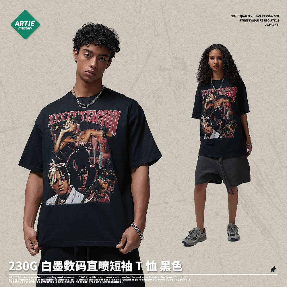 High Street Hip Hop Long Sleeve Tee Shirts Summer Printing Short Sleeve Pure Cotton Brushed Round Neck Plaid Chiffon Man Woman Tees Tops Solid Turtlen