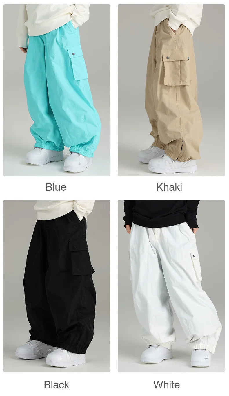 4 Colors Winter Unisex Women Men Oversize Ski Pants Outdoor Windproof Waterproof Snow Sports Bibs Trousers Ski Snowboard Pants 240719