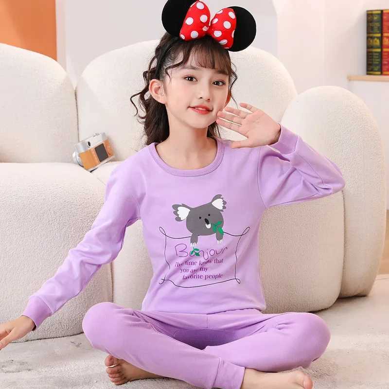 2024 New Girls Long sleeved Pajamas Childrens Christmas Pajamas Baby Cotton Pajamas Childrens Pajamas Girls Clothing Set Baby ClothingW240716