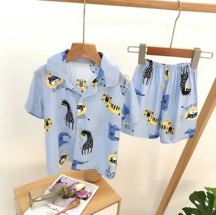 Spring and Autumn Baby Boys and Girls Pajama Set 18M-8yrs Childrens Pajama Lounge Clothing Cotton Girls Evening DressW240716
