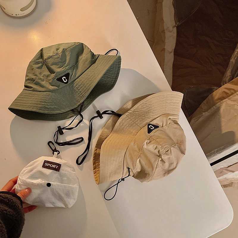 Caps Hats Korean Letter Quick Dry Thin Baby Fisherman Cap Summer Solid Color UV Protection Baby Boy Girl Bucket Hat Soft Kids Foldable Hat