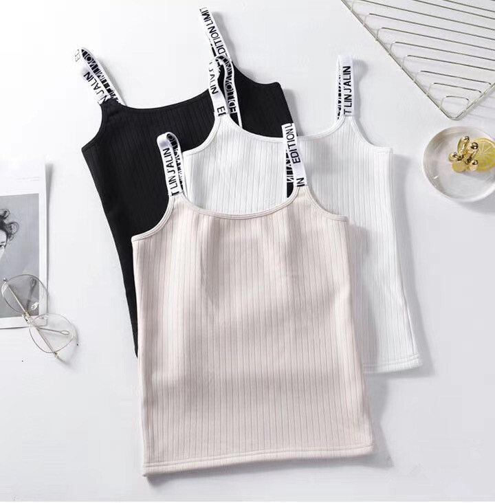 Strap autumn and winter base shirt slim fit inner layer with thick velvet camisole vest women's warm outerwear
