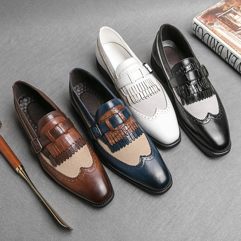 Men Tassel Casual Shoes Fashion Men Shoes Handmade White Mens Loafers Moccasins Slip On Mens Flats Male Grace Driving Shoes 240718