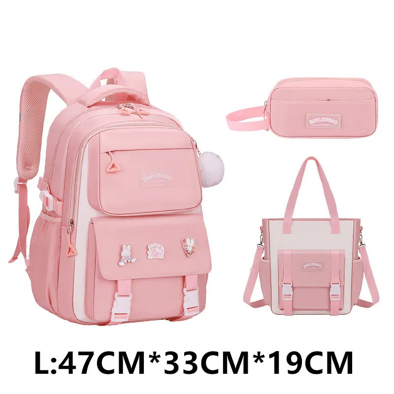 3 Pcs/Set School Bag for Girls Children Backpack Schoolbag Teenage School Child With Lunch box Pencil Case Kids Book Bag 240717