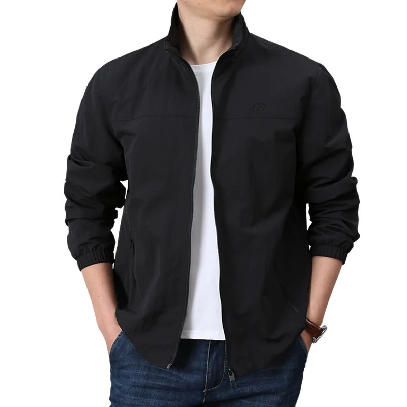 Autumn And Spring Mens Casual Jacket Outdoor Clothing Work Windproof Standing Collar Loose Baseball 240712