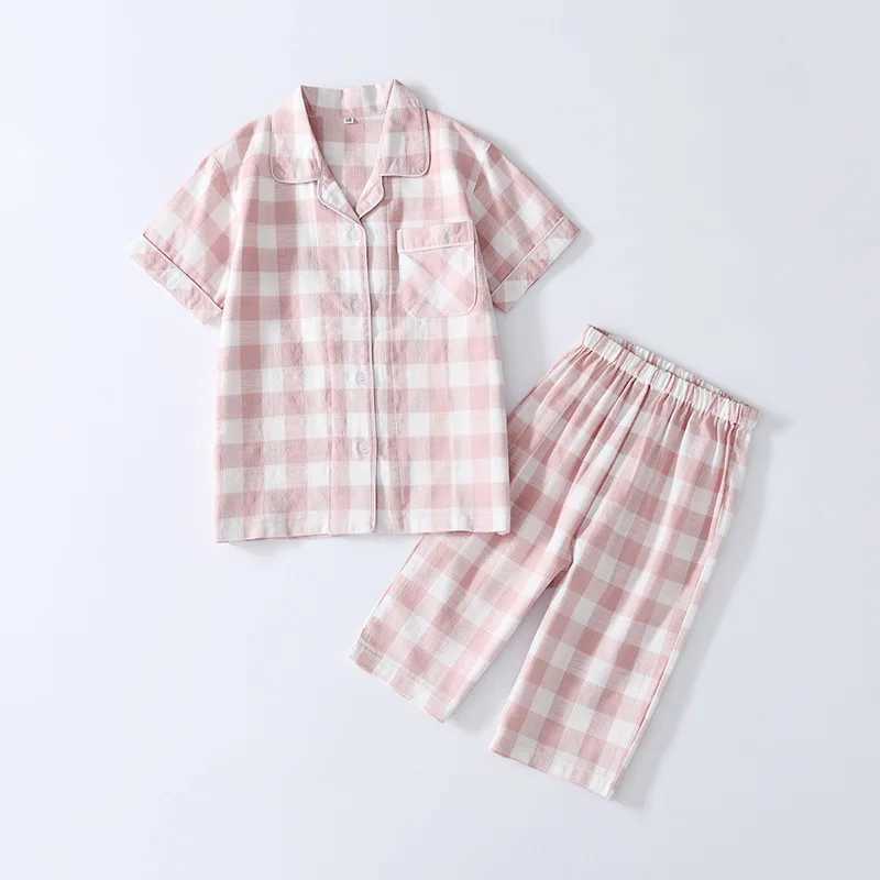 Black and white plain sleepwear set suitable for children infants girls sleepwear childrens boys family clothing childrens summer clothingW240716