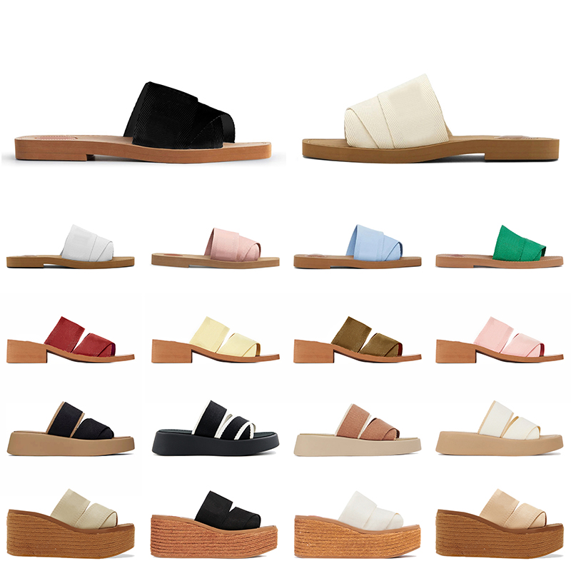 Platform OG Designer Chloe Sandals Women Cloud Mila Slippers Flat Woody Mule Sliders Wedge Espadrille Pink Slides Lady Low Heels[code ：L]Loafers