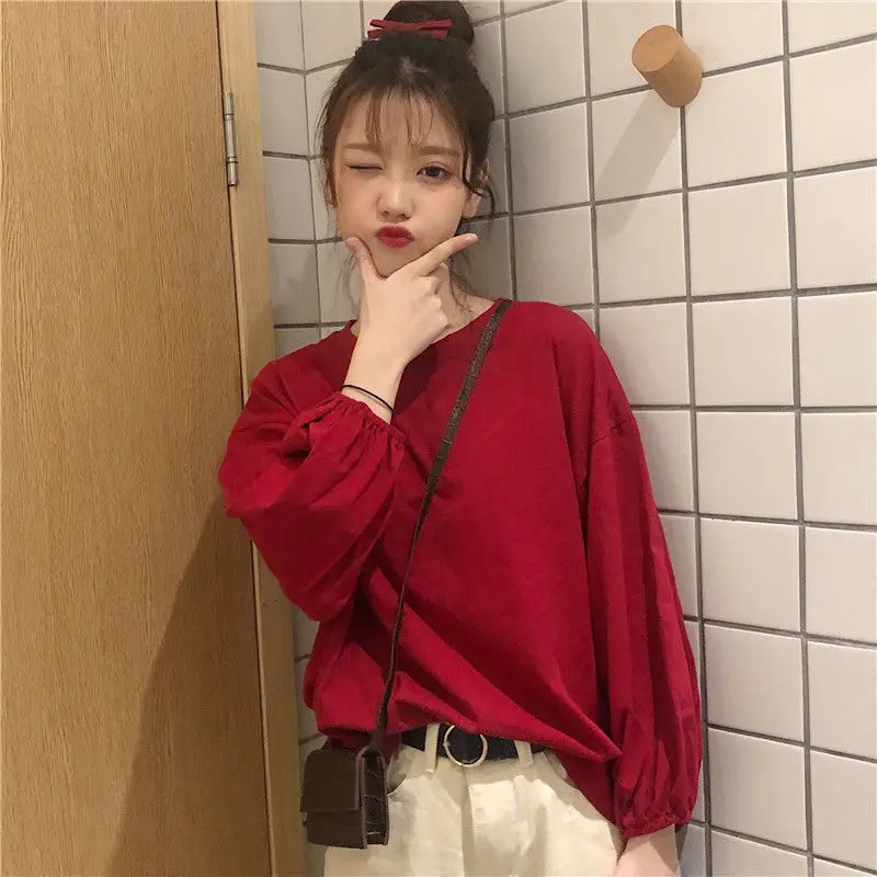 Korean Version T-shirt White Light Lantern Long Sleeve Clothing Aesthetic Tops Womens T Shirts Women Woman Tshirts Y2k Harajuku 240717