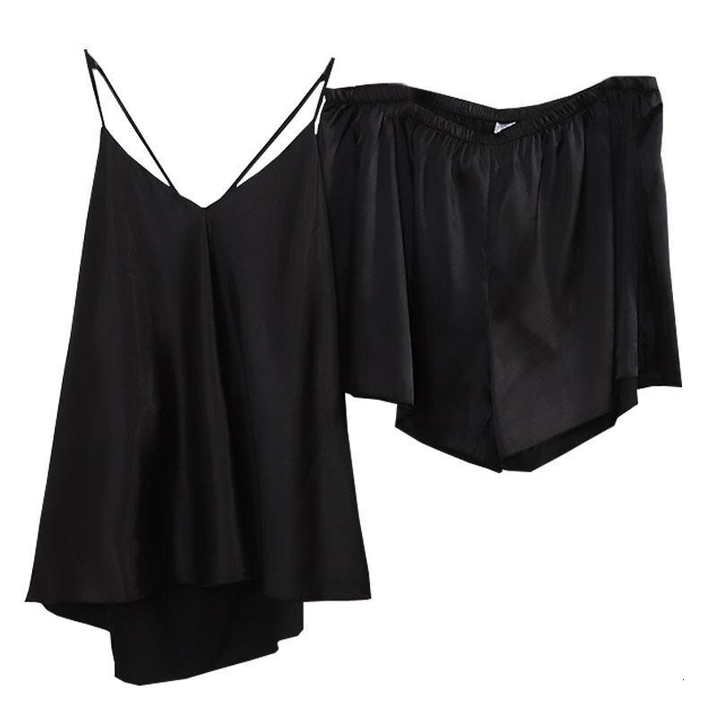 Ice Silk Sling Pamas Women Plus Size 1.0-150kg Fat mm Summer Thin Sexy Halter Loungewear Two-Piece Suit