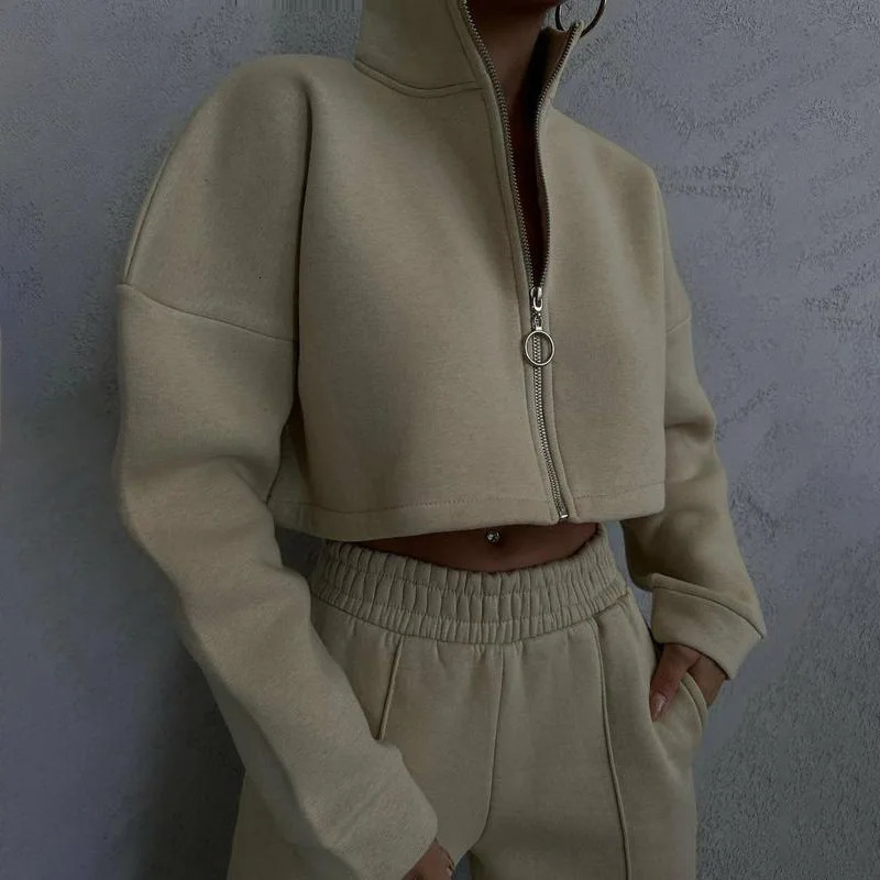 SpringFall Womens Sports Clothing Casual LongSleeve Oneck Pullover Hoodie Belted Trousers Two Piece Set Fashion Suit 240717