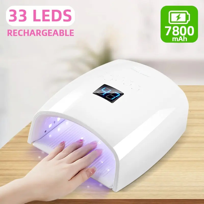 Rechargeable UV LED Nail Lamp 66W Cordless Nail Dryer for Gel Polish Professional Nail Art Manicure Tools for Home and Salon 240713