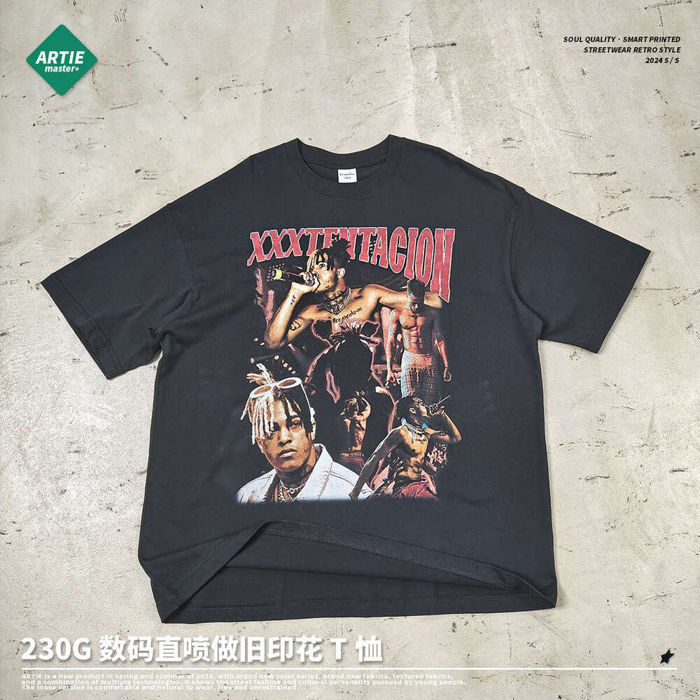 High Street Hip Hop Long Sleeve Tee Shirts Summer Printing Short Sleeve Pure Cotton Brushed Round Neck Plaid Chiffon Man Woman Tees Tops Solid Turtlen