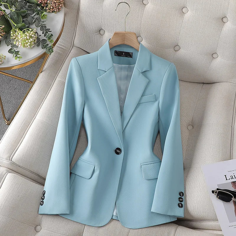 ZJYT Elegant Chic Blazer Mujer Women Coat Jacket Office Lady Casual Outerwears Veste Femme Autumn Korean Fashion Casaco 240712