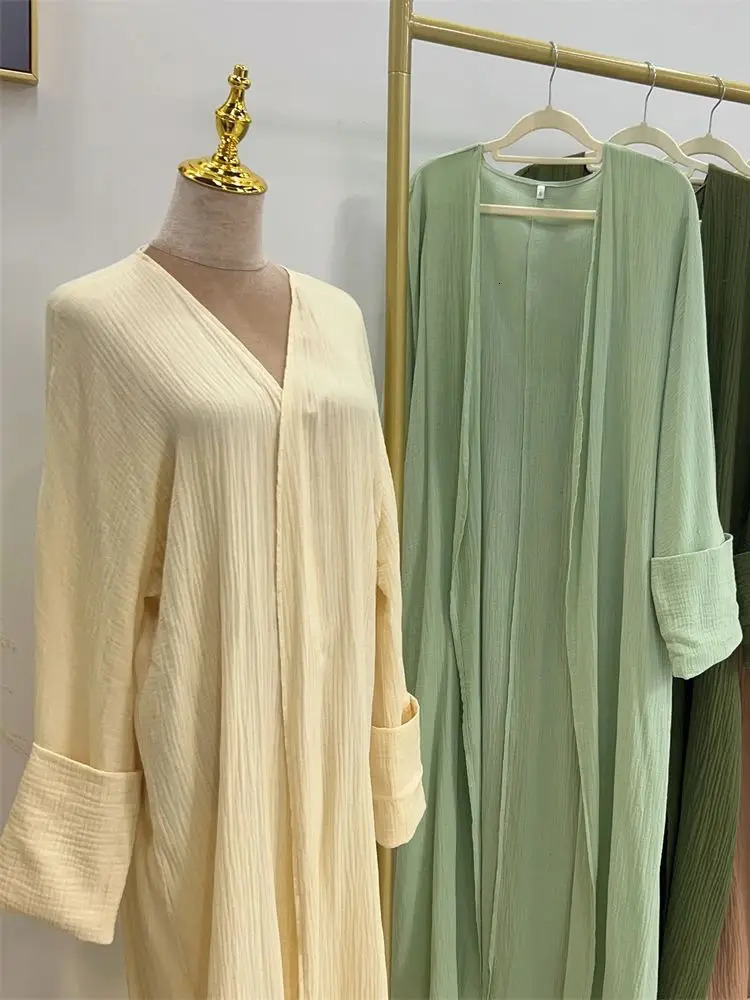 Modest Kimono Abaya Dubai Muslim Sets Islam Kaftan Dresses Ka Robe Femme Musulmane Abayas For Women Caftan Marocain Djellaba 240712