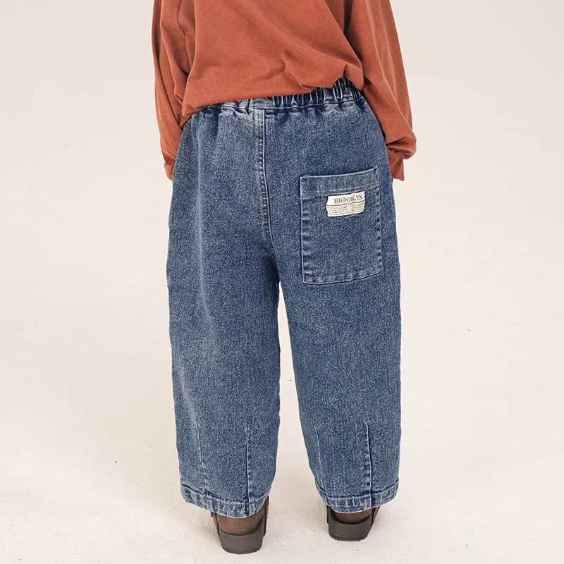 Children Clothing Boys Jeans Spring Fashionable Korean Style Loose Casual Pants Solid Color Kids Denim Pants 240716