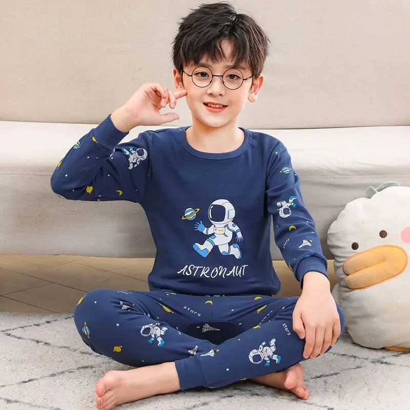 Childrens sleepwear for ages 3 to 8 autumn and winter baby clothing sleepwear set boys sleepwear childrens sleepwear cotton sleepwearW240716