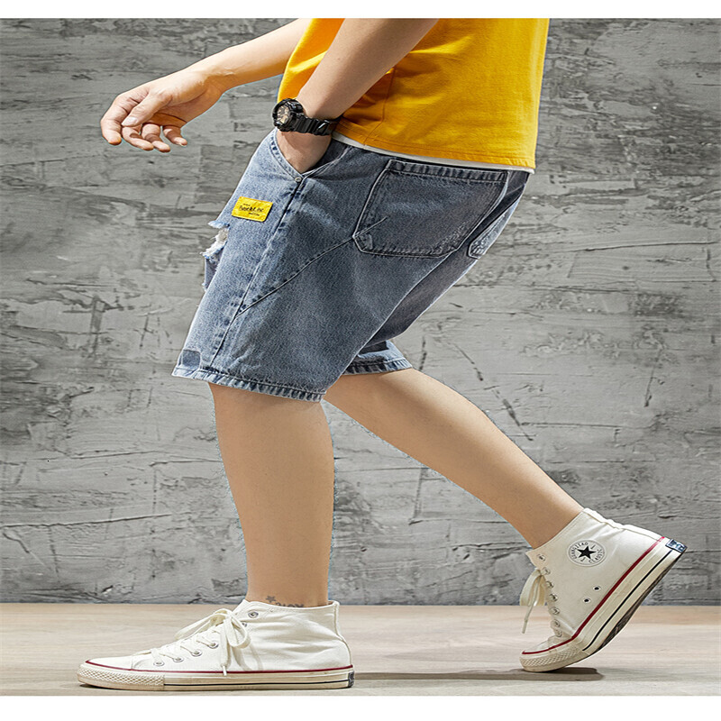 Davidso Summer Denim Shorts for Trend Loose Men's Five-Point Middle Pants 28-42