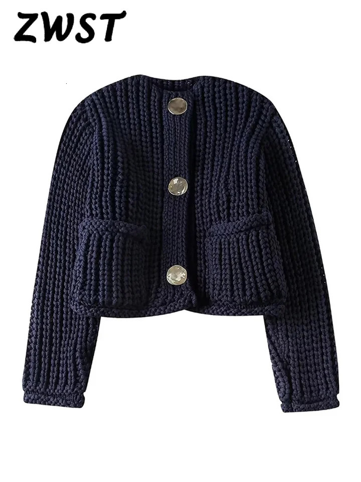 Spring Knitted Womens Casual Button Oneck Long sleeved Sweater 2024 Fashion Solid Loose Cardigan 240718
